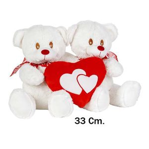 Pareja osos corazón 33cm